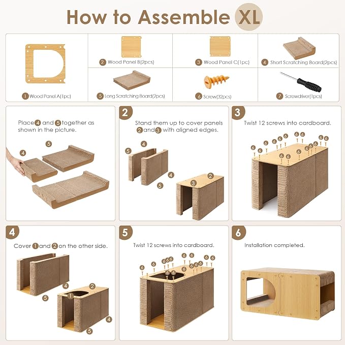 EHEYCIGA Cardboard Cat Scratcher House, 23-Inch Corrugated Cat Scratcher - Image 6