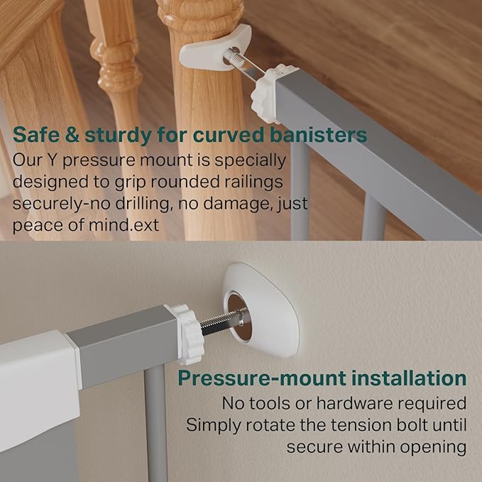 Cumbor 29.7"-40.6" Baby Gate for Stairs, Mom's Choice Awards Winner-Dog Gates - Image 5