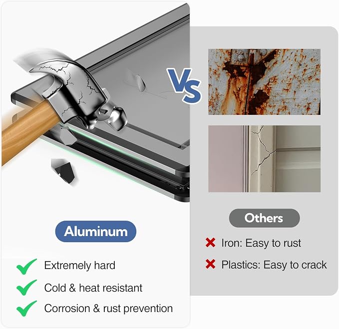 Dog Door for Exterior Door, Antirust & Heavy Duty Doggie Door, Aluminum Doggy - Image 4