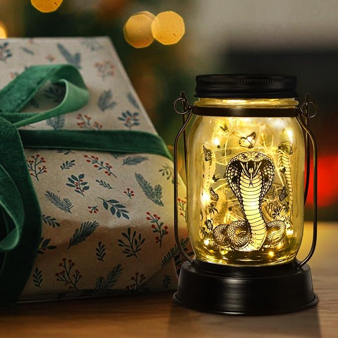 Snake Gifts for Women/Men Snake Solar Lanterns Mom Birthday King Cobra Snakes - Image 4