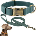 Dog Collar and Leash Set, Leather Silicone Waterproof Odor-Proof Dog Collar and by Ben+%26+Fellows