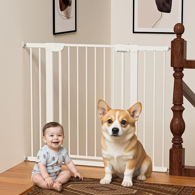 29.5-46" Magnetic Baby Gate for Stairs, Baby Safety Essentials, Auto Close Gate by Mutak