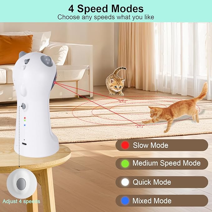 TBTeek Cat Toy, Automatic Motion-Activated, 5 Fun Patterns, 4 Speed Modes - Image 5