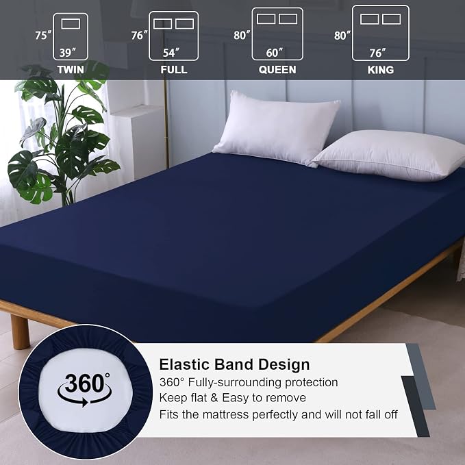 Waterproof Mattress Protector Full, Fitted Sheet Style Breathable Mattress Cover - Image 5