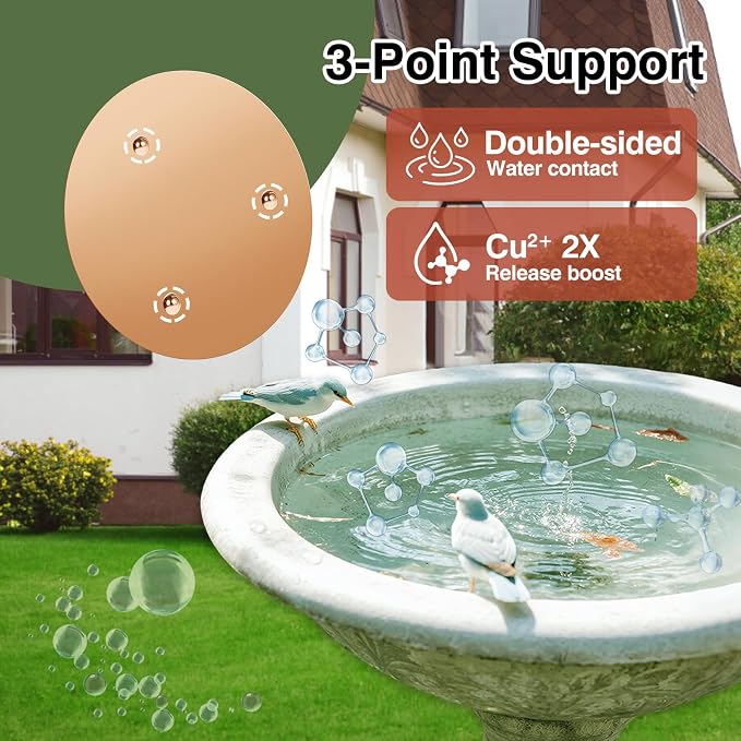 Bird Bath Copper Disc- Reinforced 99.99% Pure Copper Bird Bath Purification - Image 6