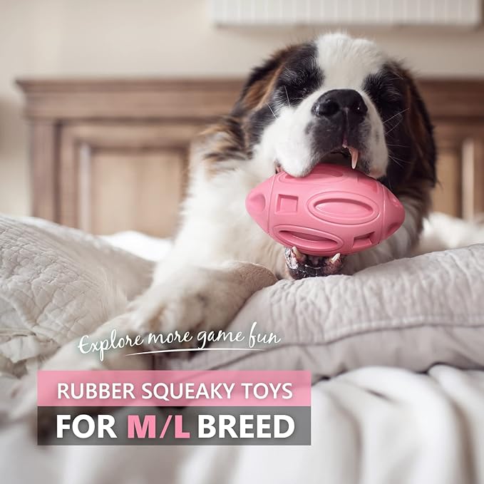 EASTBLUE Squeaky Dog Toys for Aggressive Chewers: Rubber Puppy Chew Ball - Image 2