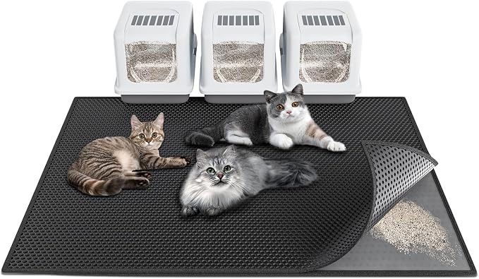 Cat Litter Box Mat: 47"x 36" Waterproof Kitty Cat Litter Trapping Mat, by Createabetterlifeforyou