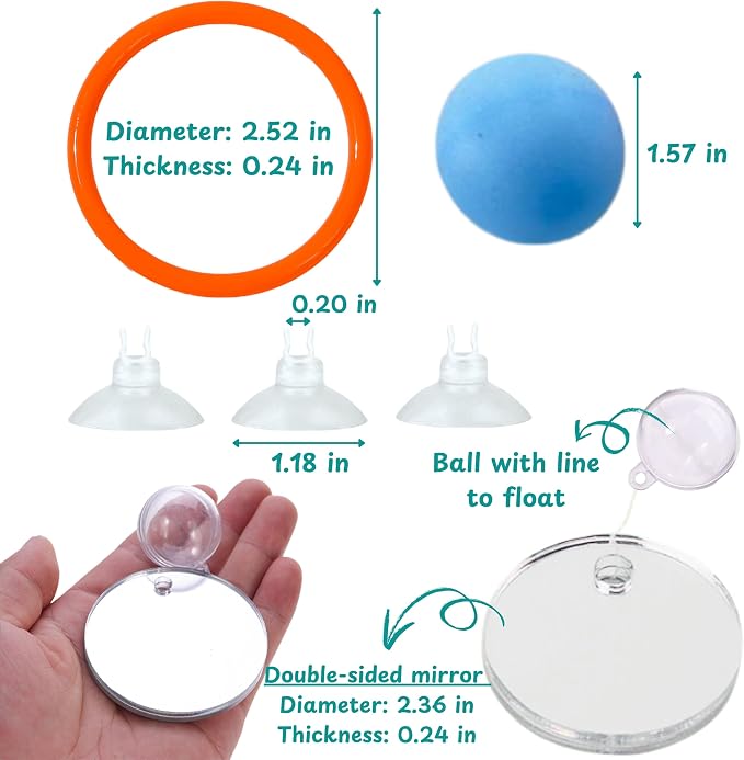Betta Mirror Enrichment Fish Toys Stimulation, Betta Fish Tank Accessories - Image 2