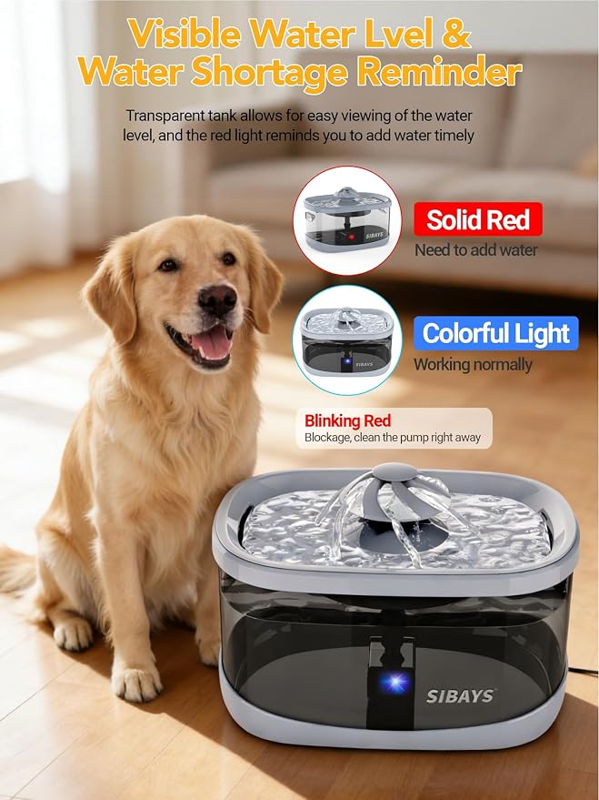 SIBAYS 9.5L Dog Water Fountain for Large Dogs, 2.5Gal Large Capacity Pet Water - Image 5