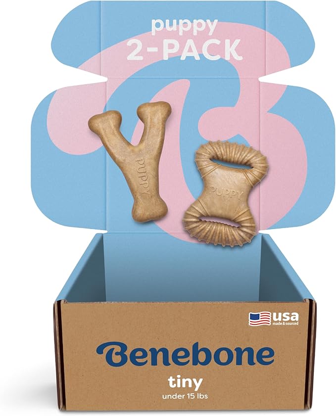 Benebone Puppy 2-Pack Dental Chew/Wishbone Real Chicken Tiny by Benebone