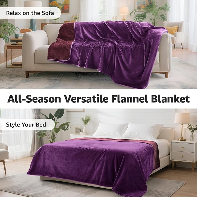 LOOBANI Waterproof Blanket for Bed: Reversible Soft Flannel King Size Bed - Image 7