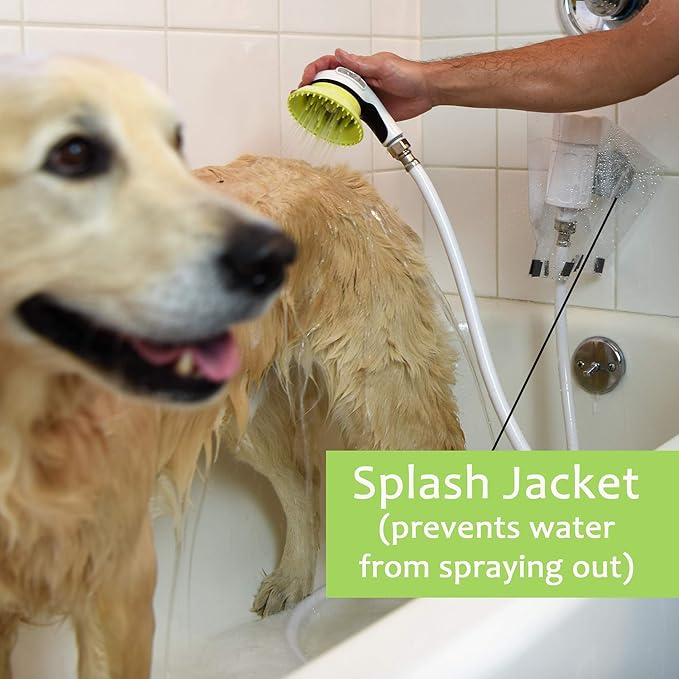 Wondurdog Bathtub Spout and Garden Hose Attachment Dog Wash Kit w/Splash Shield - Image 7