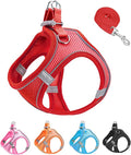M Red Soft Mesh Dog Harness and Leash Set, No Escape Puppy Harnesses by Unknown