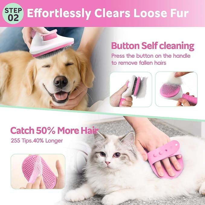 Bath Grooming Kit for Pets, Dog and Cat Grooming Supplies, Dematting Comb for - Image 4