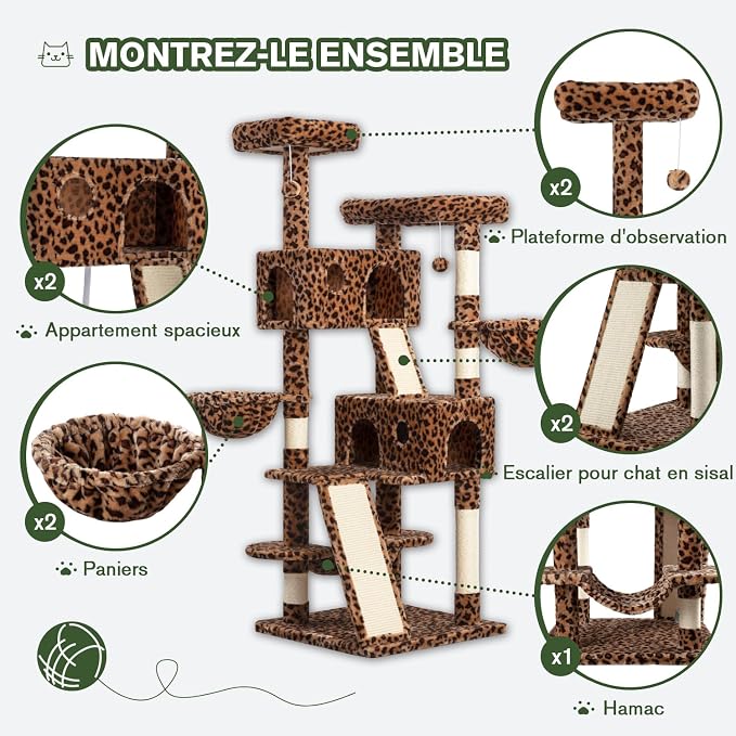 MUTICOR 66 Inches Multi-Level Large Cat Tree Tower - Image 5
