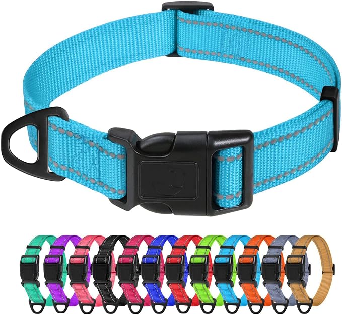 TagME Small Dog Collar, Adjustable Reflective Nylon Pet Collar by TagME