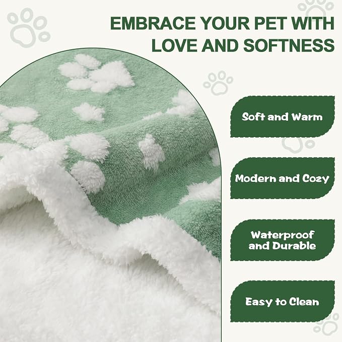 Waterproof Blanket for Dog Cat or Adult, Cute 3D Textured Paw Dog Blanket for - Image 3