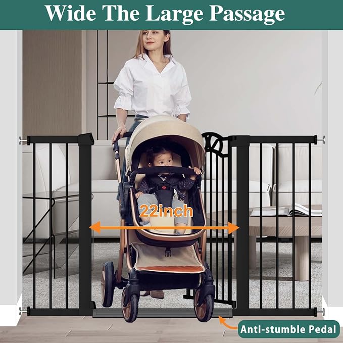 Fairy Baby 29.5"-40.5" Extra Wide Baby Gate, Pressure Mount Long Dog Gates - Image 5