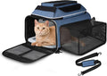 Petskd Top and Side Expandable Pet Carrier 17x12x8.5 Inches JetBlue Frontier by Petskd