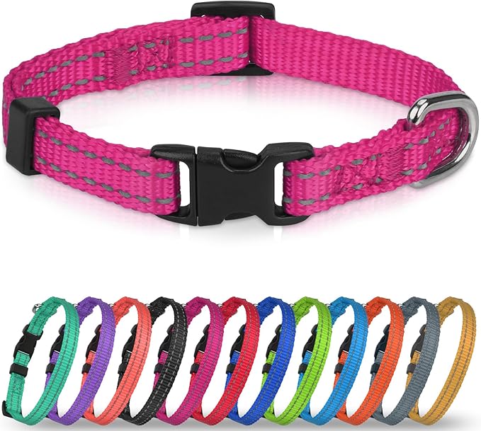 Joytale Small Dog Collar, Reflective and Adjustable Nylon Collar by Joytale