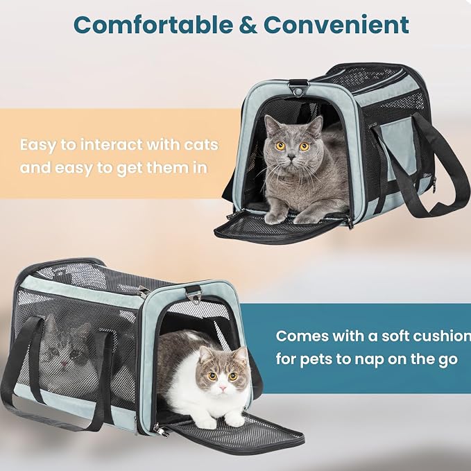 19 x 12 x 12 Large Cat Car Carrier – Roomy Escape-Proof Cat Car Seat - Image 6