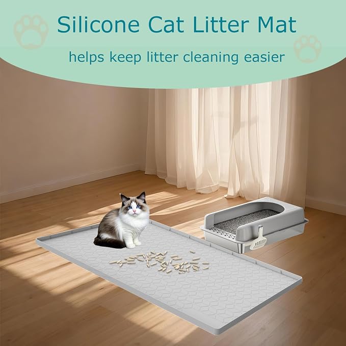 Cat Litter Mat for Litter Box, Silicone Large Cat Litter Trapping Mat - Image 6