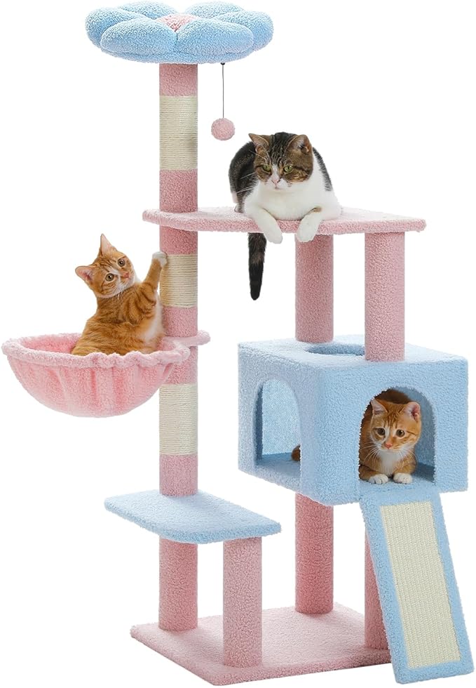 Flower Cat Tree 47.2" Multi-Level Cat Tower by MUTTROS