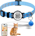 Cat Collar Breakaway with QR Code Name Tag, Reflective Kitten Collars with Bell by Taghelp
