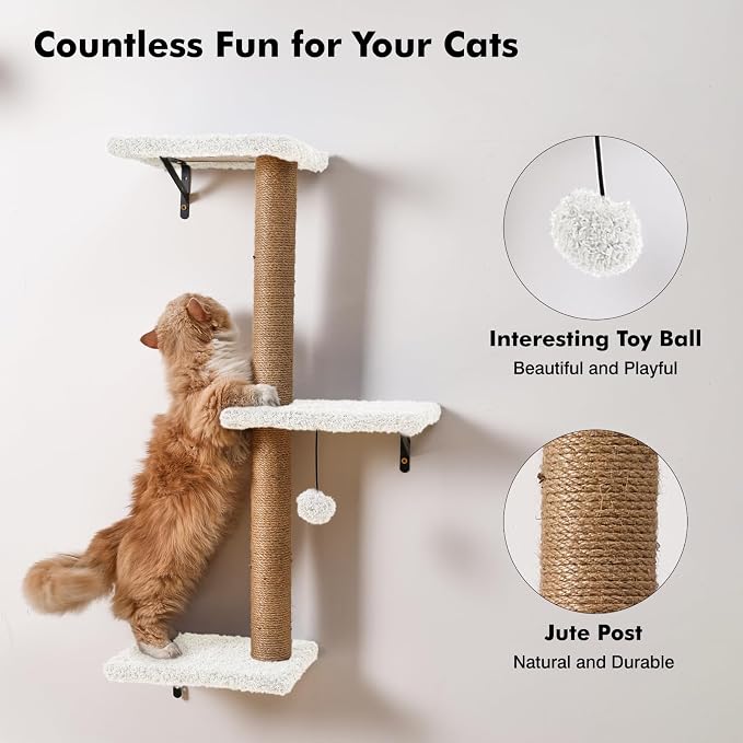 5-in-1 Cat Wall Shelves, Perch & Lounge - Image 6