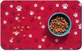 Dog Food Mat, Absorbent Water Bowl Mats Cat Pet Feeding Placemats Red 24 * 32 by Zoeeya