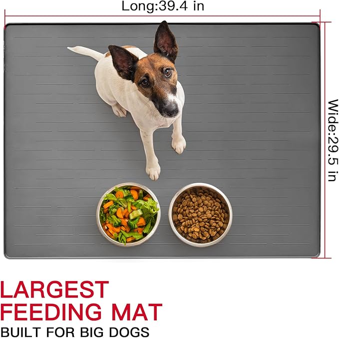 39.4"x29.5" Large Pet Food Mat, Silicone Dog Mats - Image 2