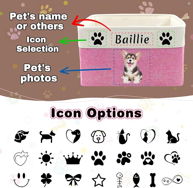 Personalized Dog Cat Toy Storage Basket - Image 5