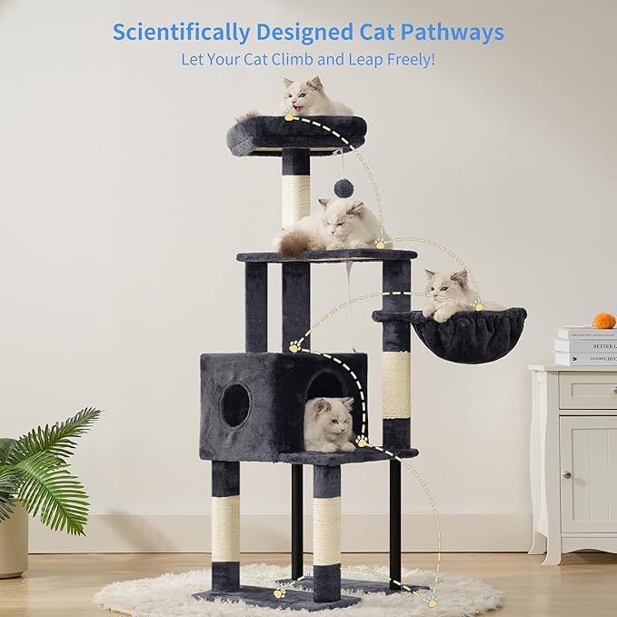 Heybly Cat Tree, 49.2 Inches Cat Tower - Image 2