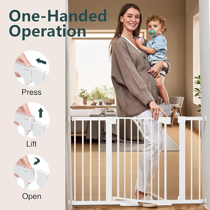 Cumbor 29.7-48" Baby Gate for Stairs, Mom's Choice Awards Winner-Dog Gates for - Image 7