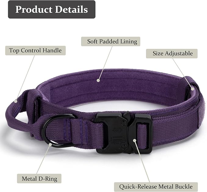 Tactical Dog Collar, Adjustable Military Training Nylon Dog Collar - Image 3
