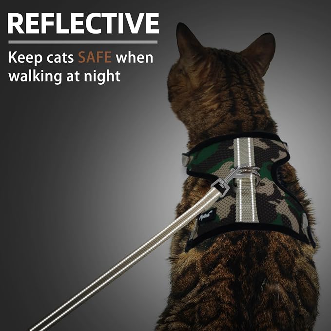 PUPTECK Cat Harness and Leash Set Escape Proof, Reflective Adjustable Soft Mesh - Image 5
