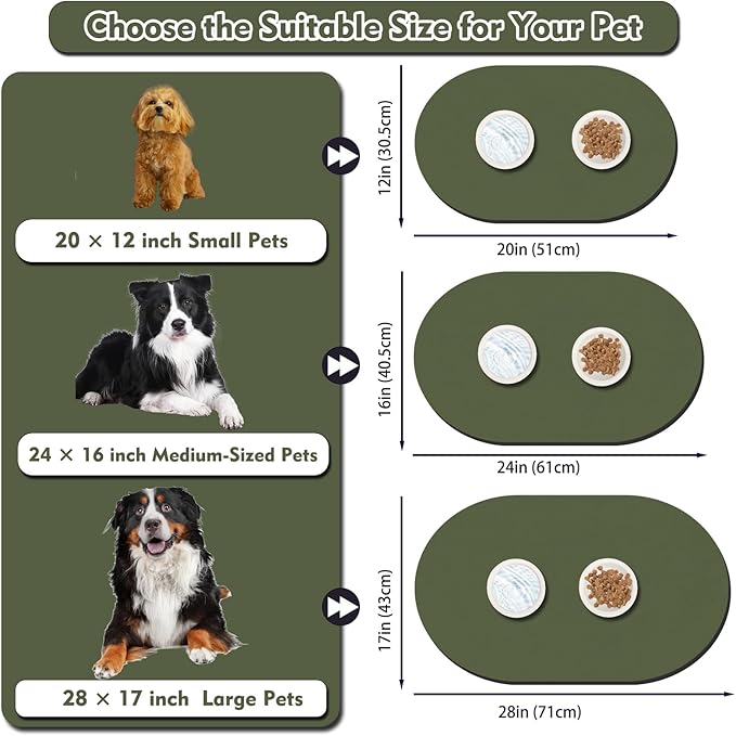 Cat Food Mat 24''x16'', Absorbent Cat Mats - Image 3