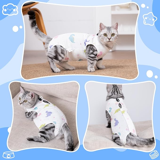 Coppthinktu Cat Recovery Suit Female, Breathable Cat Onesie After Surgery Female - Image 4