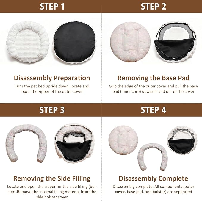 Dog Bed Couch Sofa for Small Medium Dogs and Cats Round Plush Orthopedic Sofa - Image 7
