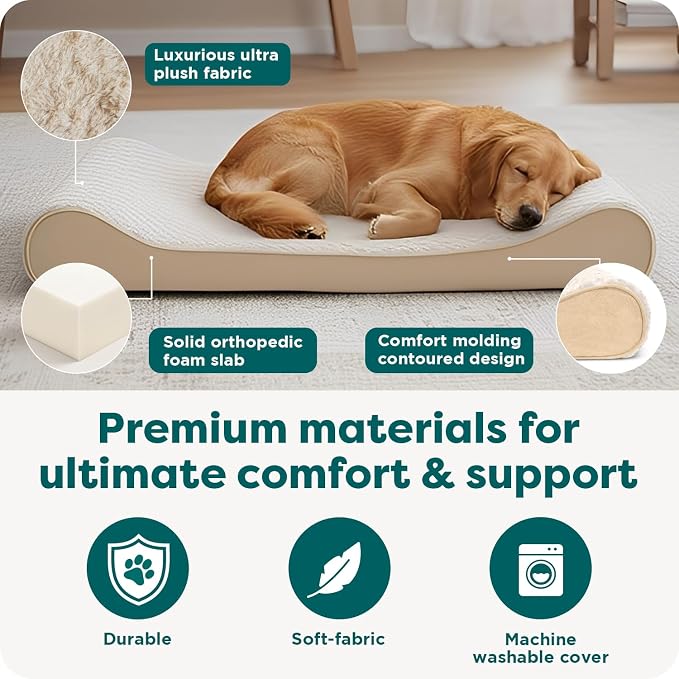 FurHaven Orthopedic Dog Bed for Large Dogs, Luxe Lounger Contour Mattress - Image 5