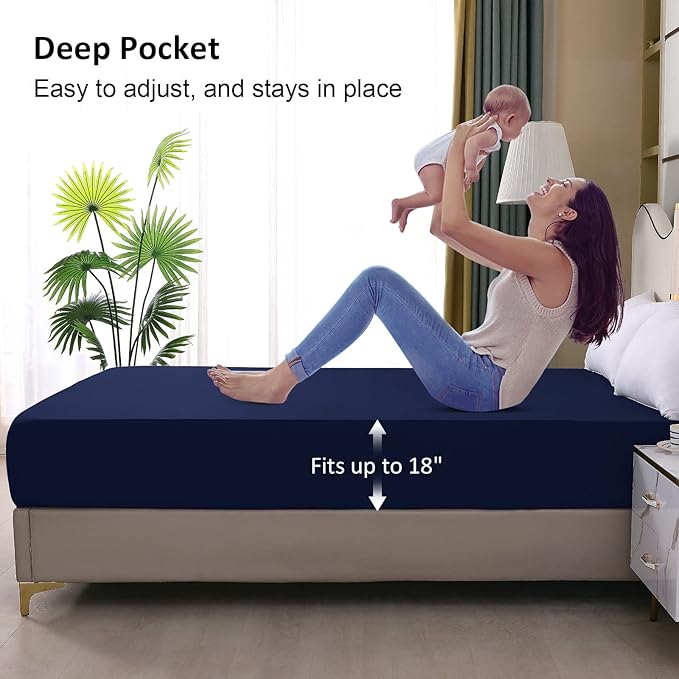 Waterproof Mattress Protector Queen, Fitted Sheet Style Breathable Mattress - Image 4