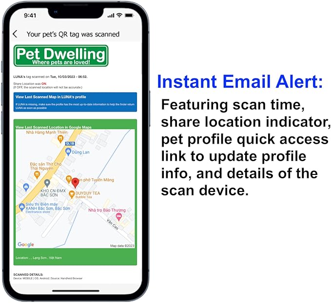 Pet Dwelling QR Pet Tag – Easy Scan Instant Location Alerts, Online Pet Profile - Image 6