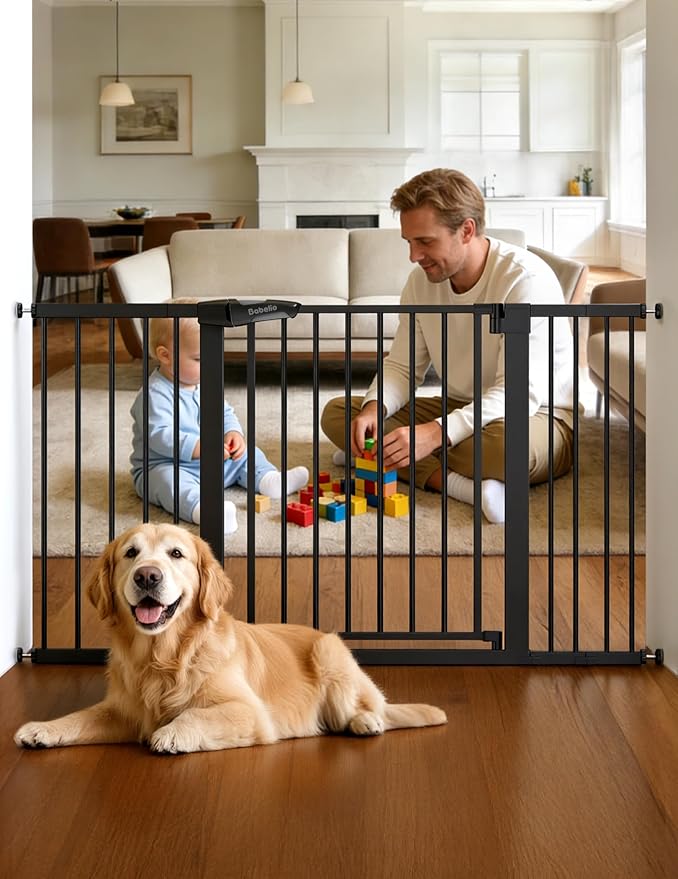 Babelio Extra Wide Baby/Dog Gate PressGuard P7, 29-55" Auto Close by BABELIO