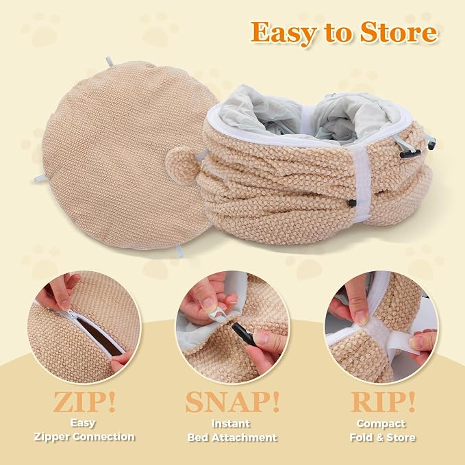PEQULTI Cat Donut Tunnel with Bed - Image 6