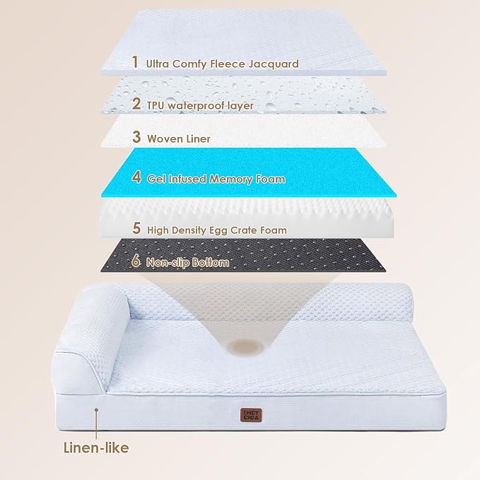 EHEYCIGA Extra Large Dog Bed Othorpedic, Memory Foam XL Dog Bed - Image 5