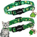 2 Pack St.Patrick's Day Kitten Collars, DOGWONG Cute Shamrock Breakaway Kitty by DOGWONG