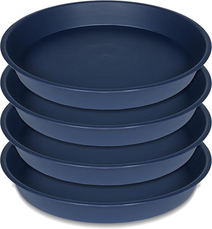 4 Pack of 16 inch Plant Saucer, Heavy Duty Round Plant Trays by Bleuhome