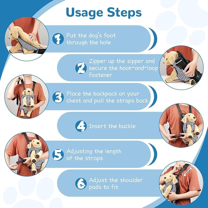 YUDODO Pet Dog Carrier Backpack Adjustable Dog Front Carrier, Legs Out Easy-Fit - Image 4