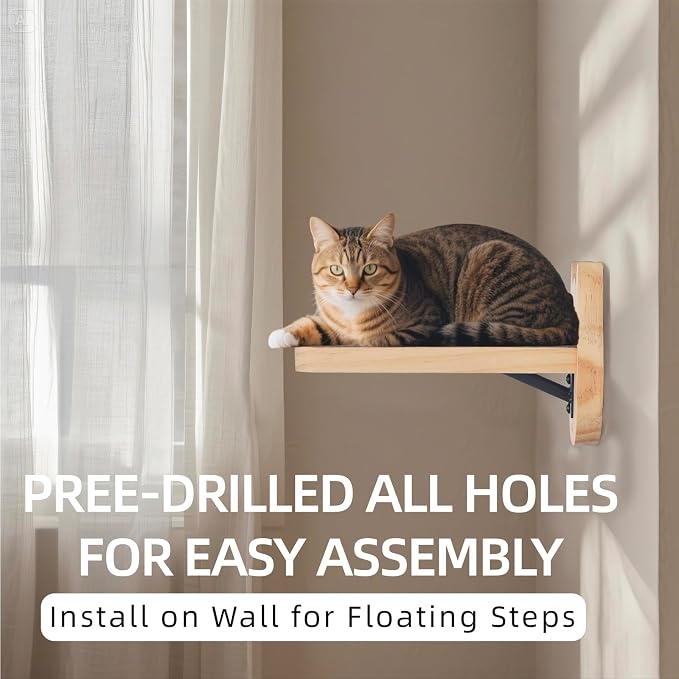 ESPETS Natural Solid Wood Cat Wall Floating Steps Set of 3 - Image 5