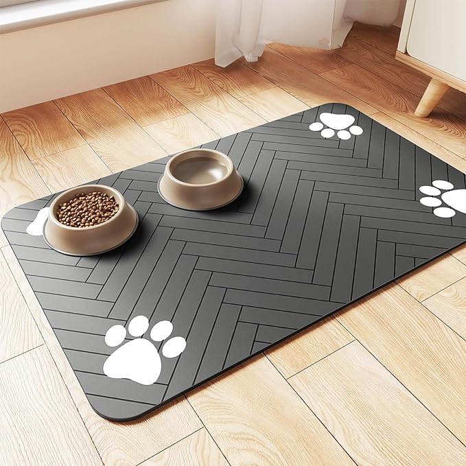 Pet Feeding Mat-Absorbent Pet Placemat by Incenseburner